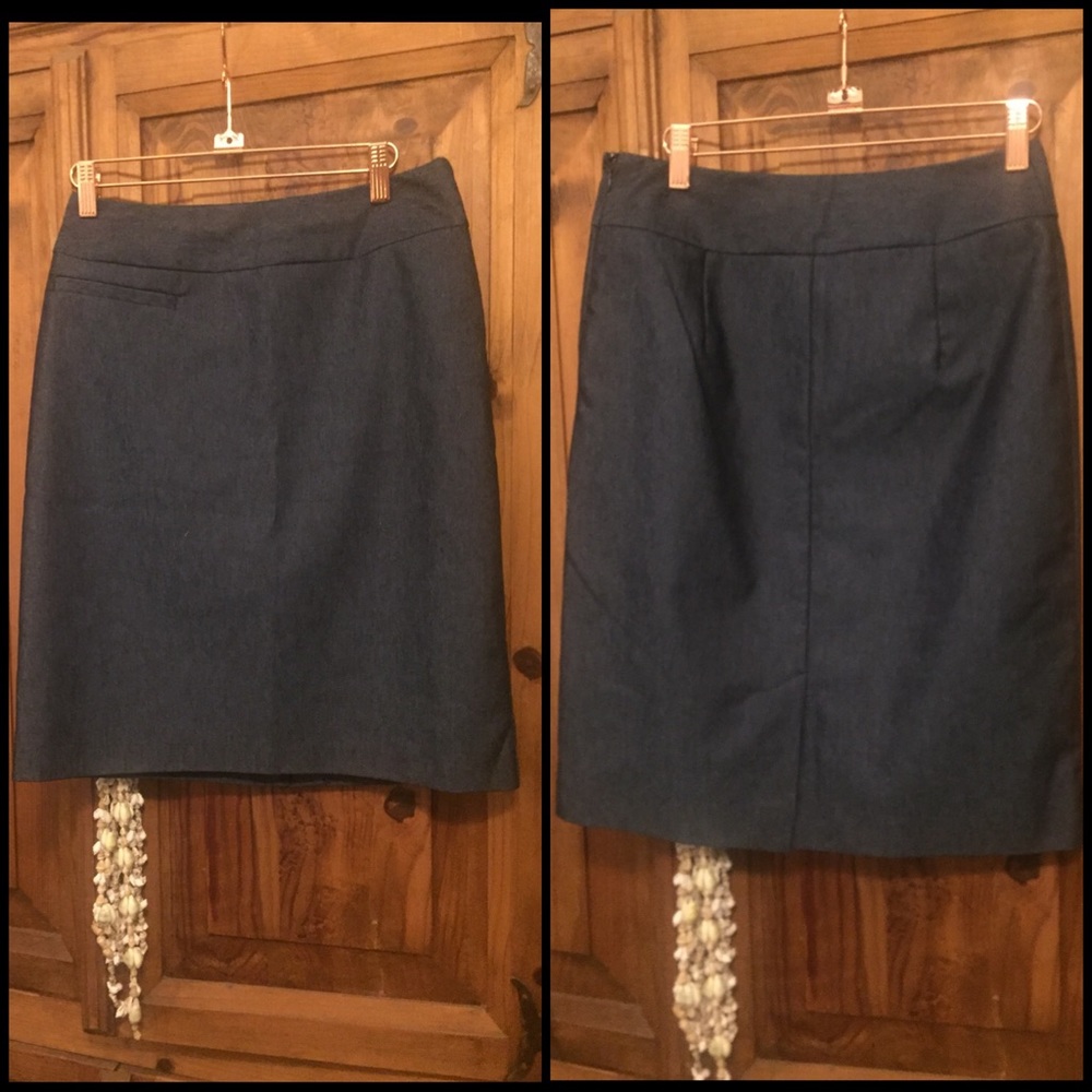 Denim dark blue pencil skirt